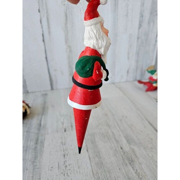 Vintage metal unique Santa ornament Xmas tree jointed - Picture 2 of 8